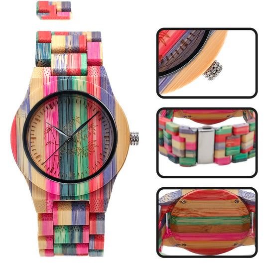Reloj de Cuarzo Bambú con Diseño Leisure Color - Image 7