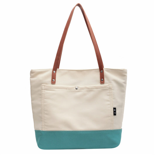 Bolsa de Hombro Estilo Asiático con Contraste de Colores - Gran Capacidad para Compras y Trabajo - Image 9