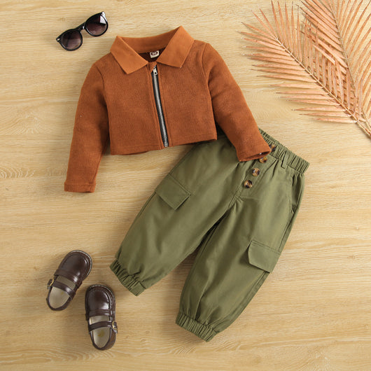 Conjunto Infantil con Saco de Cuello y Pantalón Elástico - Image 4