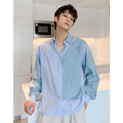 Camisa Falsa Dos Piezas para Hombre Primavera Otoño - Image 4