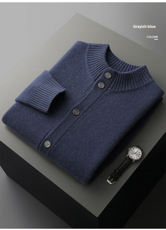 Suéter Cuello Alto Corto Tejido Grueso para Hombre - Image 18