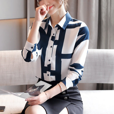Blusa Suelta de Gasa con Solapa - Camisa Versátil para Mujer - Image 6