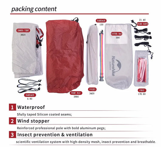Tienda de Campaña Ultraligera Impermeable para Escalada en Montaña - Image 5