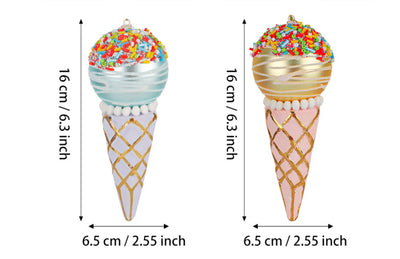 Adorno Navideño de Árbol Helado con Colgante de Vidrio - Image 8
