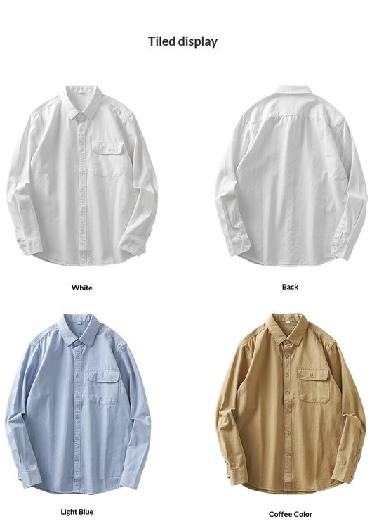 Camisa Blanca de Algodón Premium para Hombre con Bolsillos - Image 9