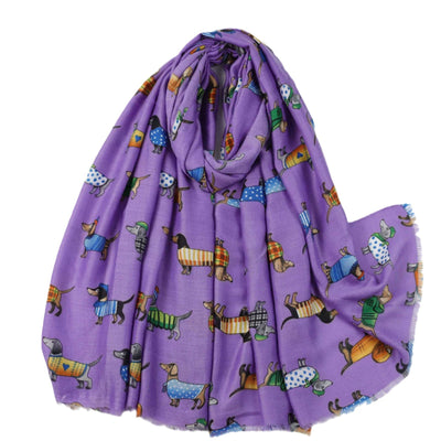 Pañoleta de Satén Estampada con Perro Salchicha - Image 5
