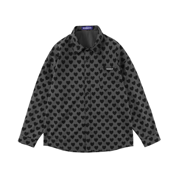 Camisa Manga Larga Estampado Corazón Hombre Fit Relajado - Image 6