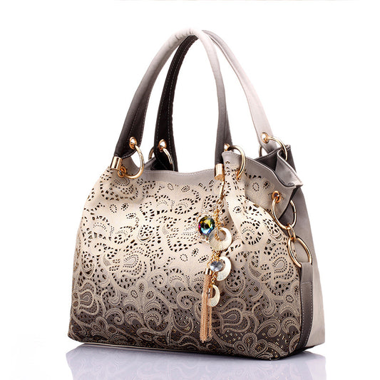 Bolso de Hombro Capacidad Extra Grande con Patrón Pavo Real - Image 2