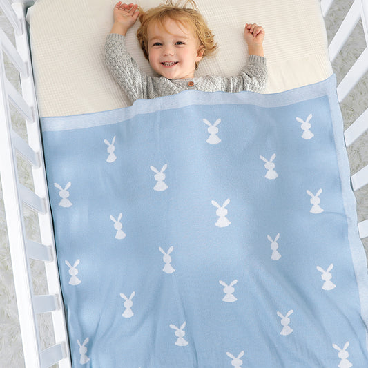 Manta Tejida de Algodón con Diseño Infantil Adorable Protección Contra el Viento