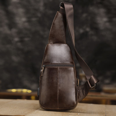Bolsa Bandolera de Cuero Genuino para Hombre - Estilo Vintage Multifuncional - Image 3