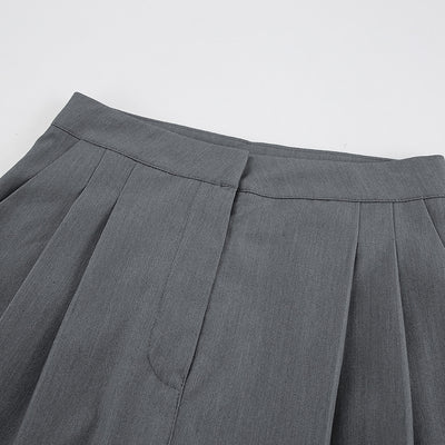 Conjunto de Pantalón Ancho y Blusa Gris de Manga Larga Cintura Alta Efecto Reductor - Image 24