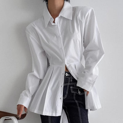 Blusa de Algodón con Cordones - Camisa Versátil de Manga Larga - Image 3