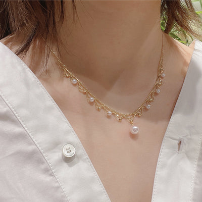 Collar de Perlas Encaje Japonés en Oro 18k Aurora - Image 11
