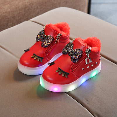 Zapatos infantiles con luces LED y detalles brillantes - Image 11