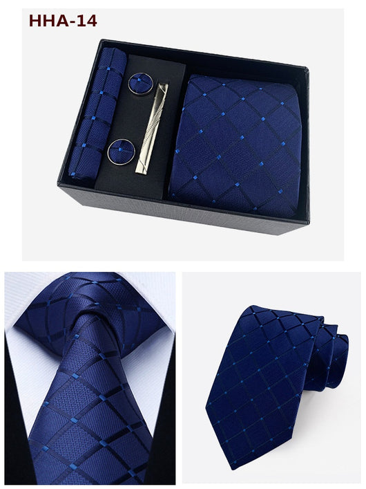 Set de Corbata Paisley con Clip y Caja de Regalo - Corbata Negra Elegante para Negocios - Image 36