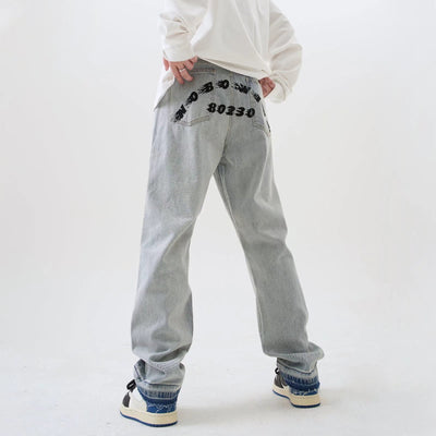 Jeans Hombre Lavado Claro Corte Recto Oversize - Image 3