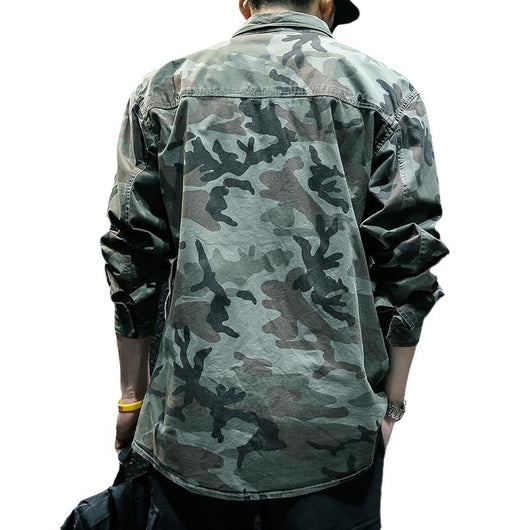Chaqueta Camisa de Trabajo Camuflaje Manga Larga para Hombre - Image 5