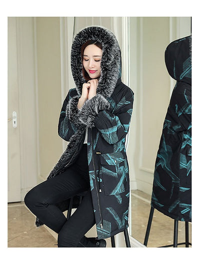 Parka Mujer Talla Grande con Cuello de Pelaje - Abrigo de Algodón Premium - Image 14