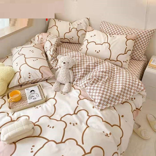 Juego de Cama Infantil Osito de Dibujos - Set 4 Piezas