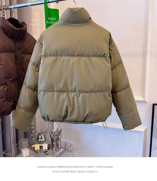 Chaqueta Acolchada de Cuero PU con Cuello Alto para Mujer - Image 15