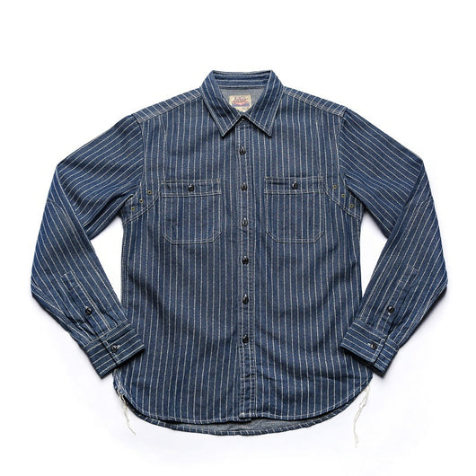 Camisa Vintage de Manga Larga a Rayas con Detalles de Trabajo para Hombre - Image 3