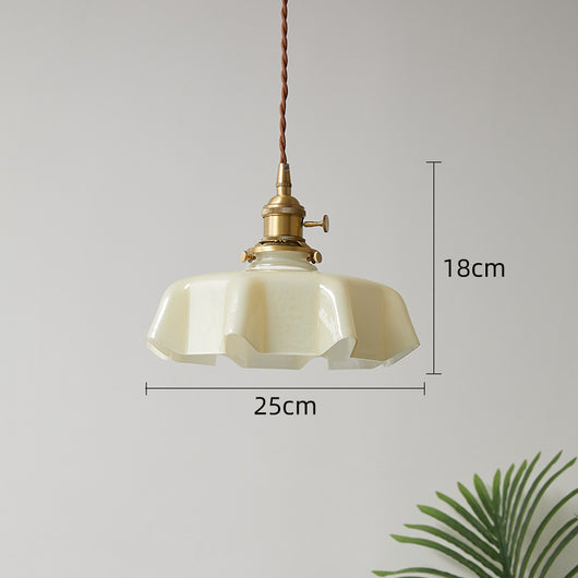 Lámpara Colgante Nórdica Pétalos de Cristal y Latón Cremoso - Image 9
