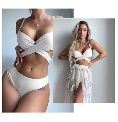 Bikini Dividido Backless con Push Up Sexy - Image 13