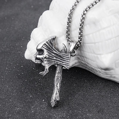 Anillo de Acero Inoxidable Calavera Tomahawk Retro para Hombre - Image 12