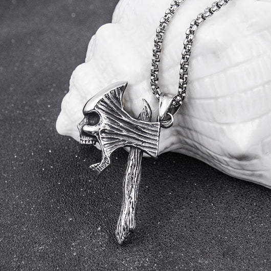 Anillo de Acero Inoxidable Calavera Tomahawk Retro para Hombre - Image 12