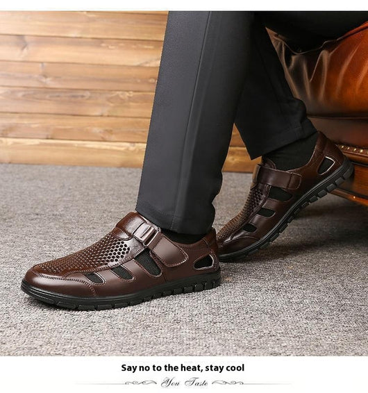 Sandalias de Cuero Perforadas para Hombre - Estilo Ejecutivo Casual - Image 17