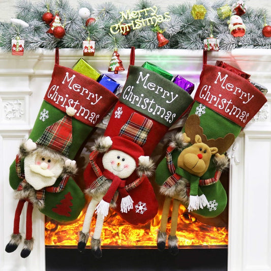 Set de Medias Navideñas 3D Gigantes - Decoraciones Navidad 2024