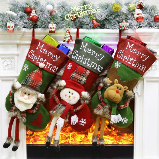 Set de Medias Navideñas 3D Gigantes - Decoraciones Navidad 2024
