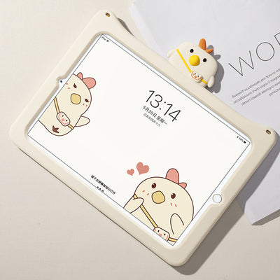 Mochila Infantil con Funda de Silicona para Tablet - Diseño Pollo Adorable