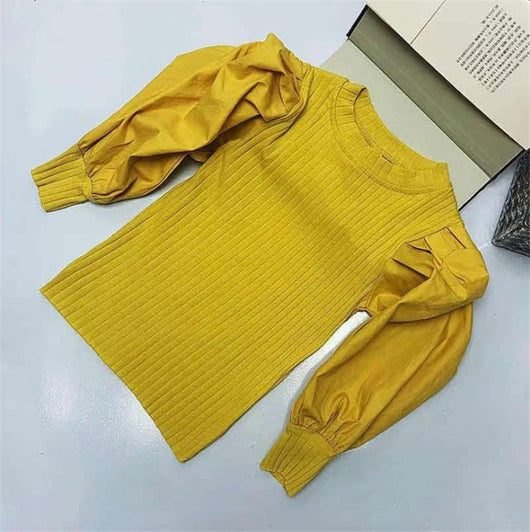 Blusa Niña Manga Globo Color Liso - Image 11