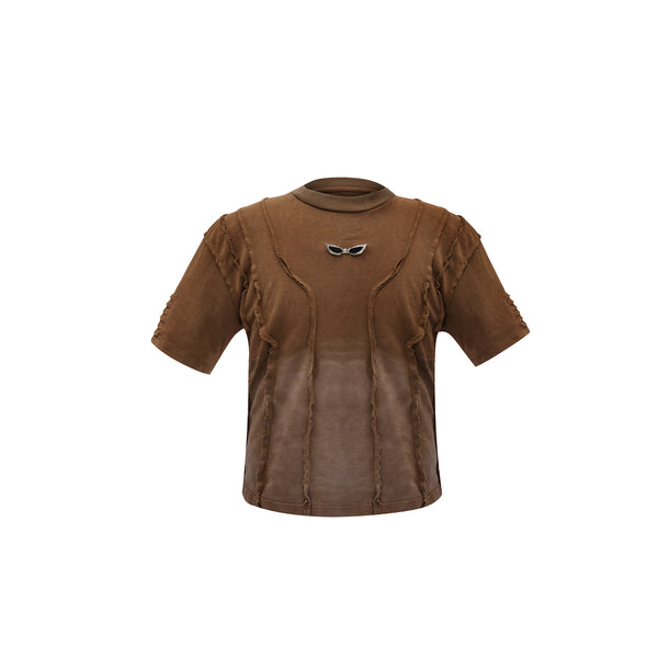 Remera Oversize con Efecto Desgastado y Hombros Acolchados - Image 3