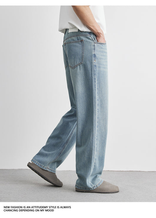 Jeans Rectos Rotos para Hombre en Lavado Claro - Image 15