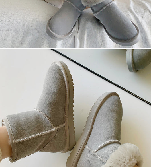 Botas de Nieve para Mujer con Plataforma de Cuero y Forro Polar - Image 19