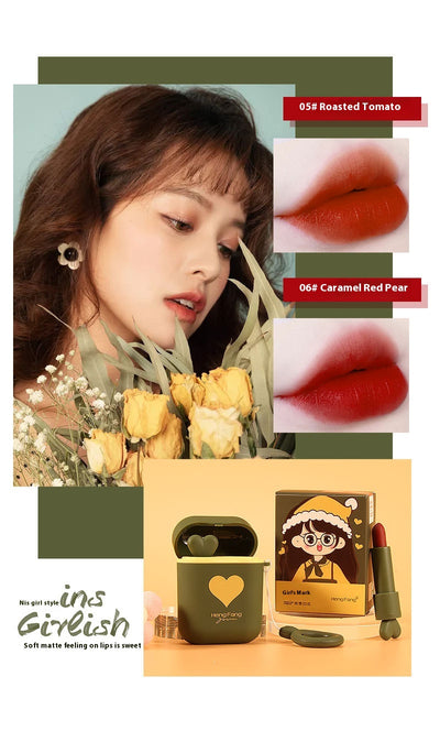 Estuche Portátil para Audífonos con Diseño Cartoon y Labial Mate - Image 11