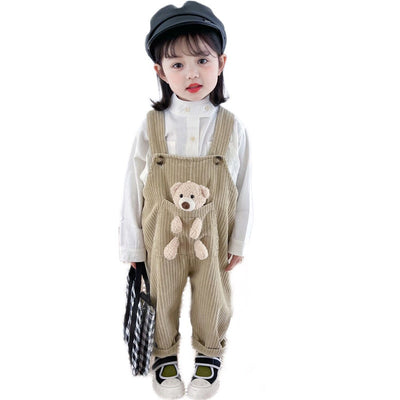 Overol de Pana Pocket Bear Versión Coreana para Niños y Niñas - Image 3