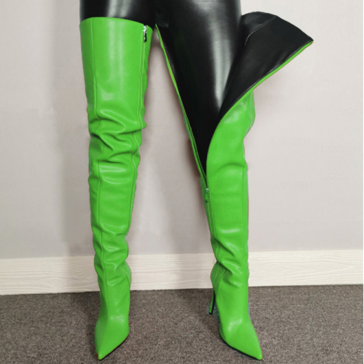 Botas Altas para Mujer con Tacón Stiletto y Cremallera Lateral