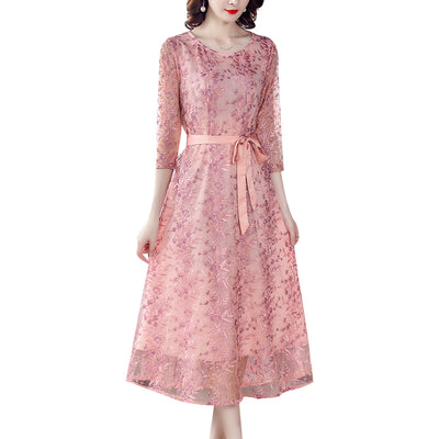 Vestido Elegante Manga 3/4 Estilo Occidental para Mujer - Diseño Rejuvenecedor - Image 9