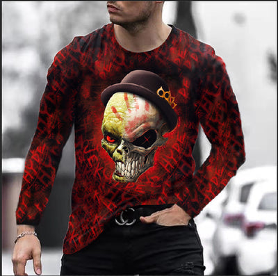 Camiseta Manga Larga Hombre Estampado Digital Calavera - Image 3