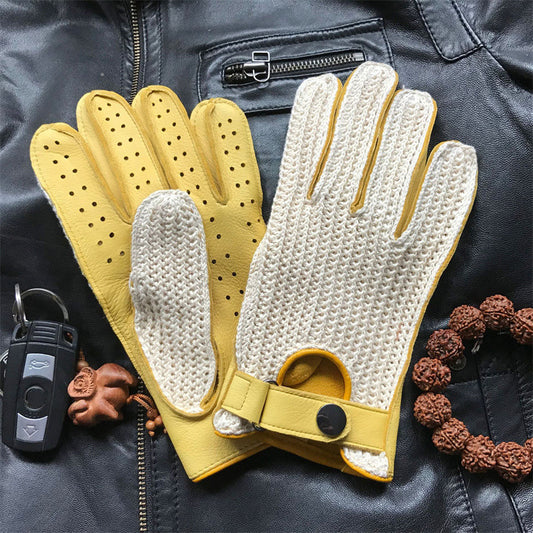 Guantes de Motociclista Retro en Ante de Venado - Image 2