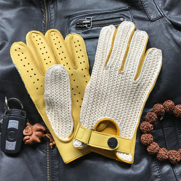 Guantes de Motociclista Retro en Ante de Venado
