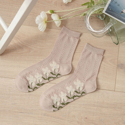 Calcetines Transpirables de Malla con Flores para Mujer - Image 9