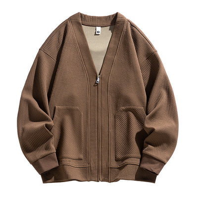 Cardigan Tipo Chaqueta Talla Grande para Hombre - Cierre de Cremallera - Image 9