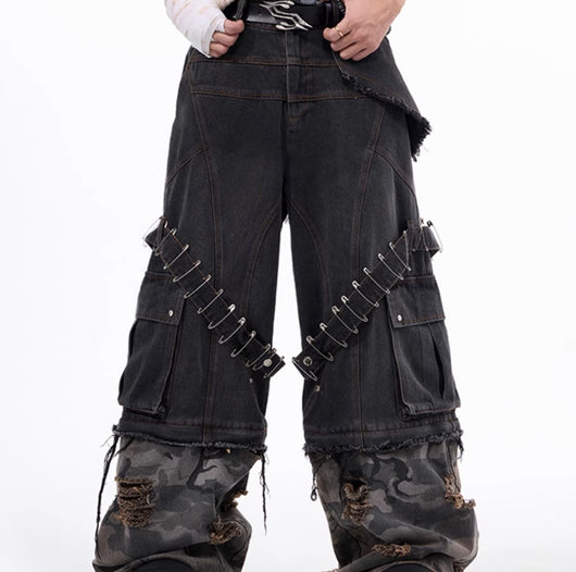 Jeans Hombre Camuflaje con Detalles de Cinta y Pespuntes Estructurados - Image 5