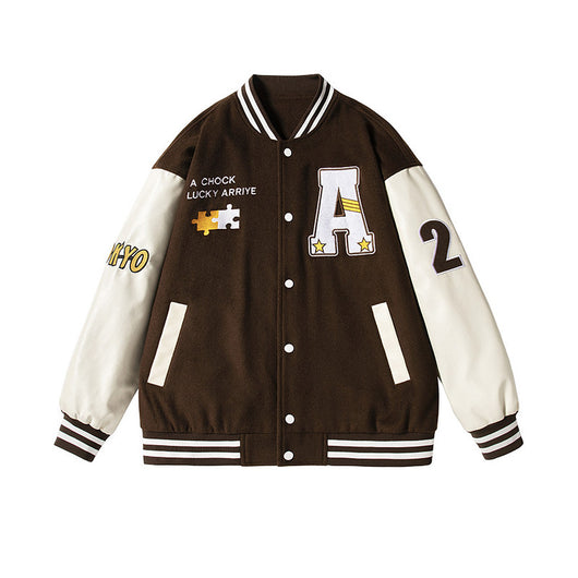 Chaqueta de Béisbol Vintage Americana con Bordado Texturizado - Image 8