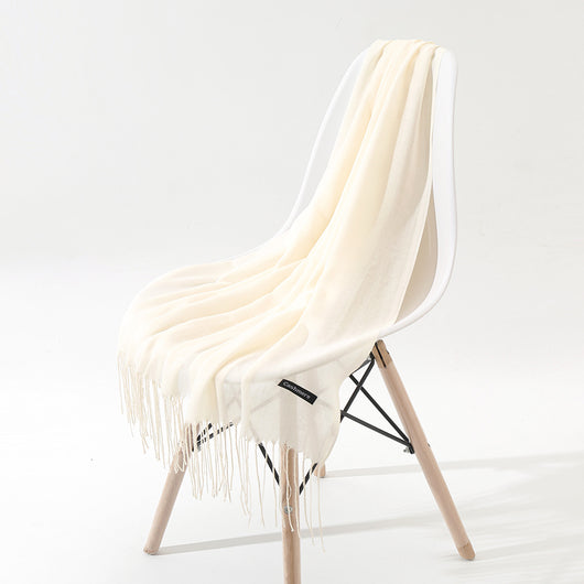 Bufanda Chal de Cachemira Otoño Invierno - Diseño Minimalista con Flecos - Image 15
