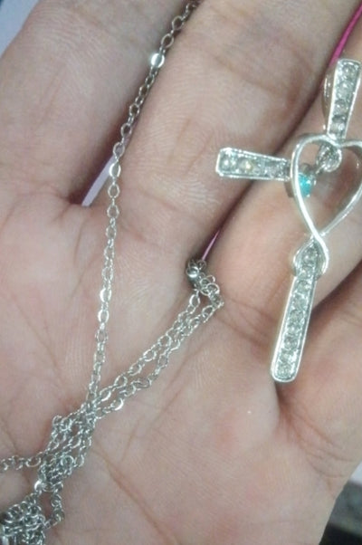 Collar Colgante Cruz Cristiana Fe y Amor Infinito con Piedra de Nacimiento - Image 8